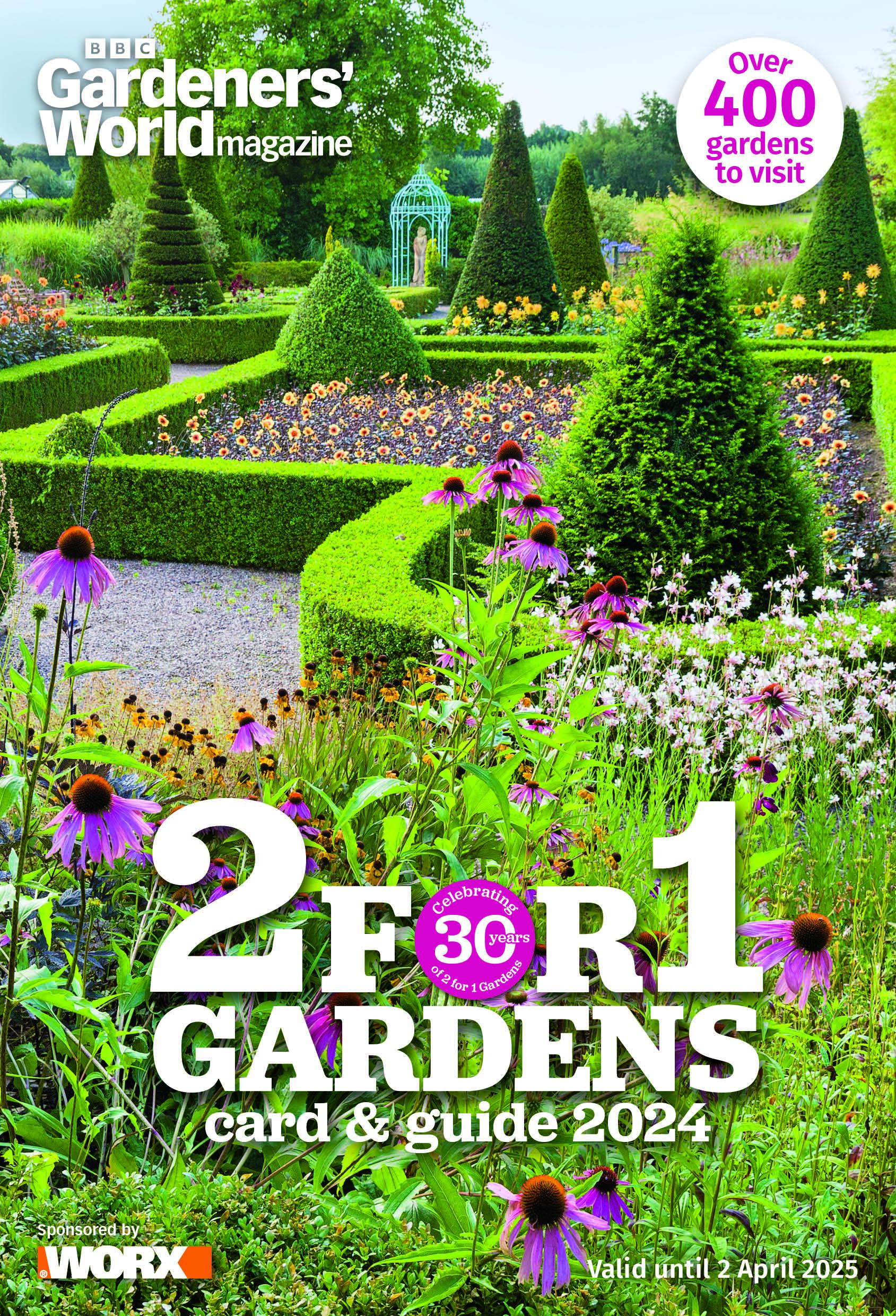 BBC Gardeners’ World 2 for 1 Gardens card and guide 2024/25